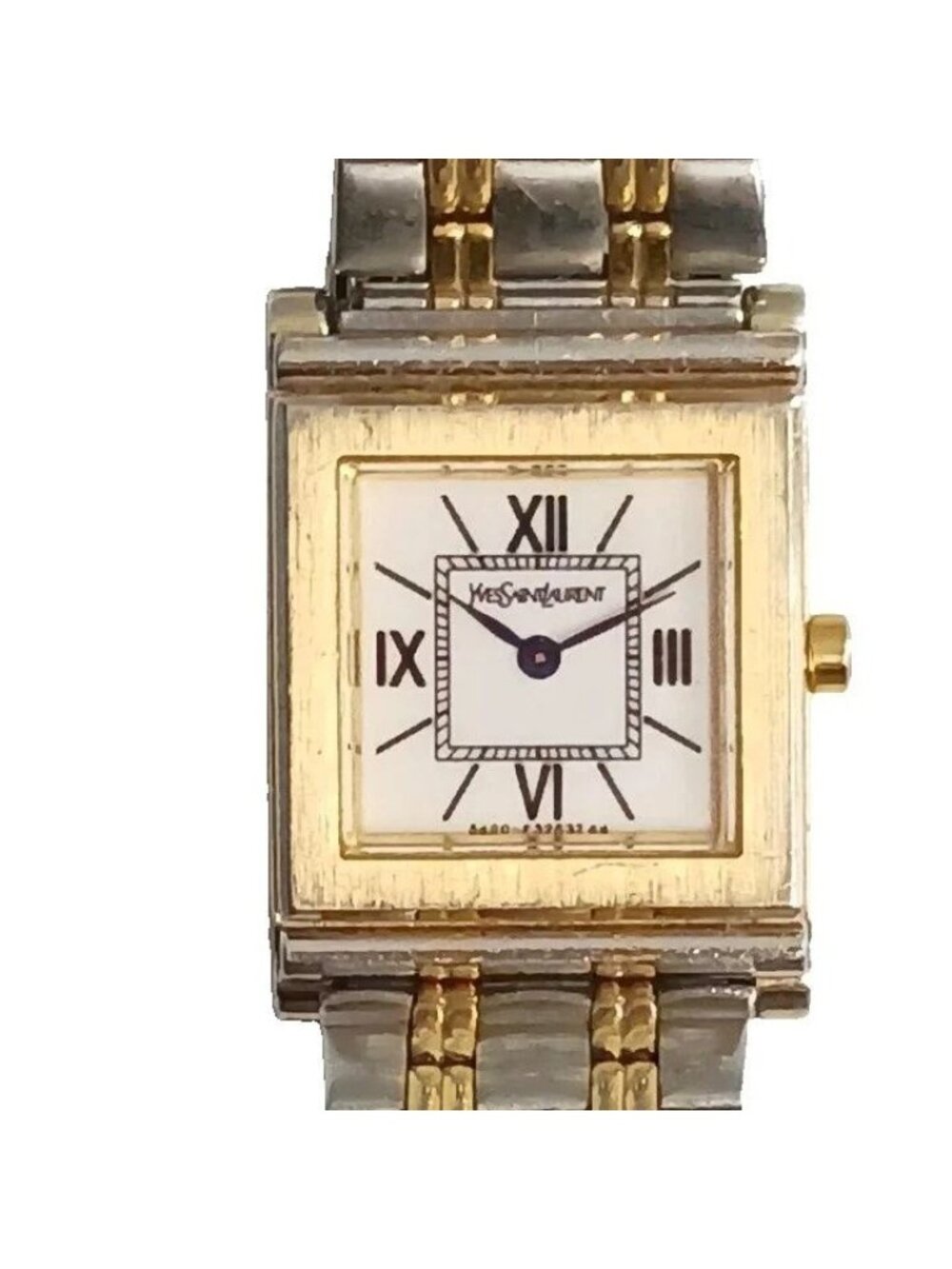 Saint Laurent Watch Quartz Roman Square Silver